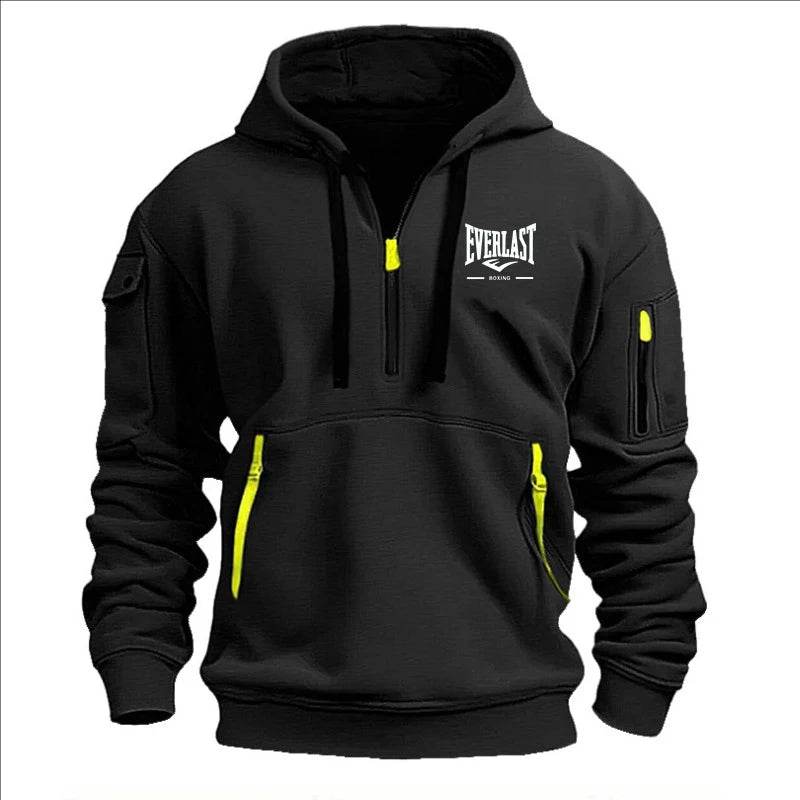 Stylish Men's Printed Hoodie - Multi-Zipper Design for Casual Comfort - Buy Center