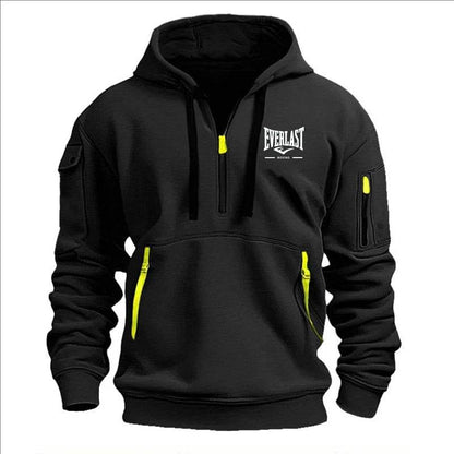 Stylish Men's Printed Hoodie - Multi-Zipper Design for Casual Comfort - Buy Center
