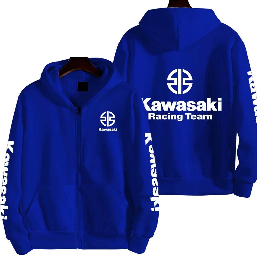 Kawasaki Racing Zip Up Hoodie for Men - Casual Spring Autumn Fashion - Buy Center