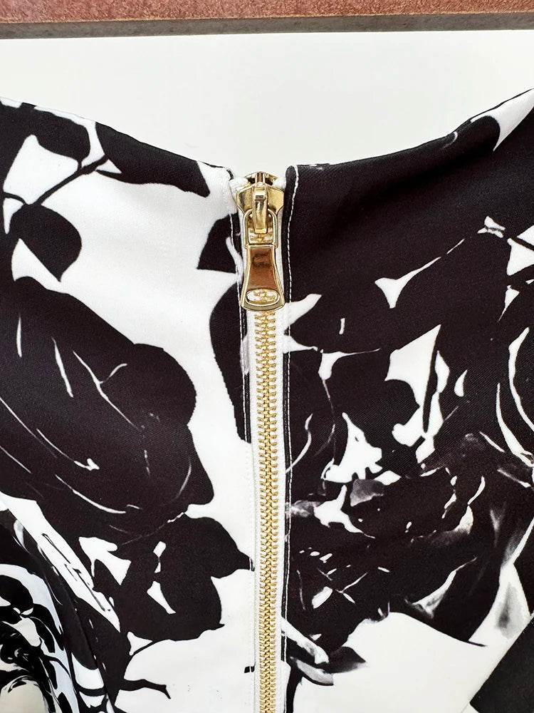 O'ZACKET 2024 Floral Mini Skirt with Metal Rose Buttons - Women’s Fashion - Buy Center