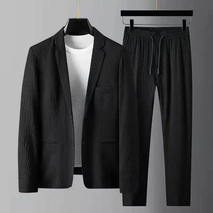 2024 Men's Casual Suit Set - High-End Fashion, Long Sleeves, Korean Style - Buy Center