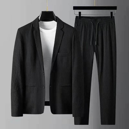 2024 Men's Casual Suit Set - High-End Fashion, Long Sleeves, Korean Style - Buy Center