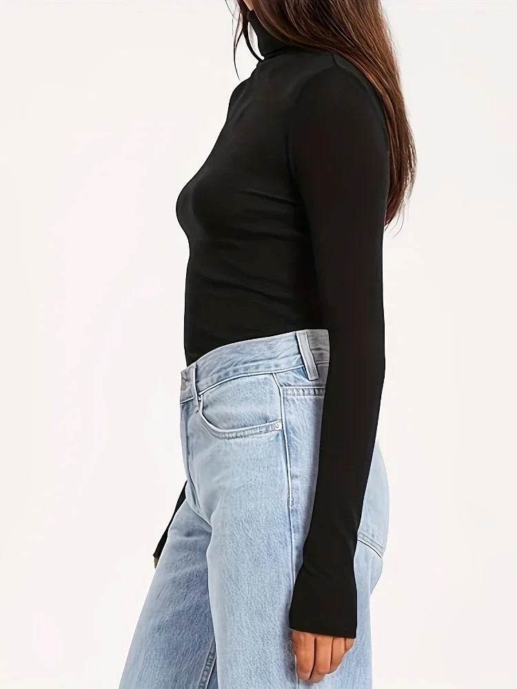 Gadinus Plus Size Women’s Turtleneck Sweater - Slim Fit, Knitted Warmth - Buy Center