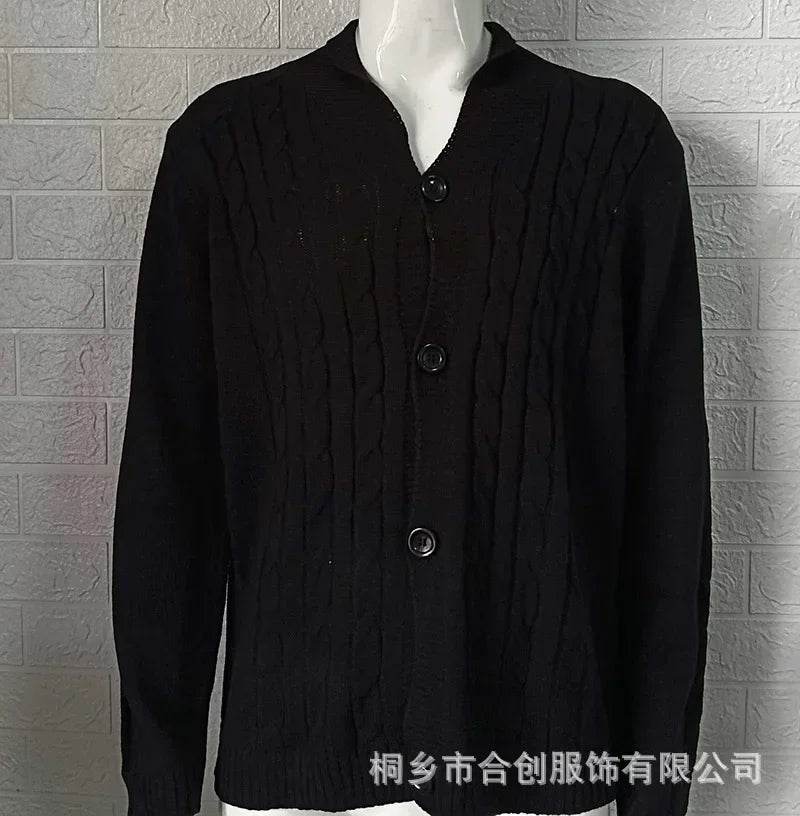 Kalenmos Men’s V-Neck Loose Sweater - Cozy Casual Cardigan for Autumn - Buy Center