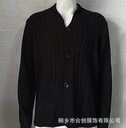 Kalenmos Men’s V-Neck Loose Sweater - Cozy Casual Cardigan for Autumn - Buy Center