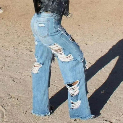 Soniaox Women's High Waist Straight Jeans - Casual Loose Fit Pants - Buy Center