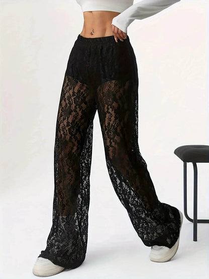 Women's Personalized Lace Jacquard Pants - Spring/Summer Casual Style - Buy Center