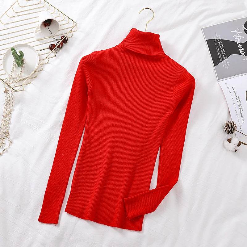 Women's Knitted Turtleneck Pullover - Autumn Winter Sweater - Buy Center