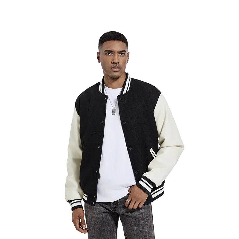 Men's Casual Solid Color Baseball Jacket - Autumn & Winter Fashion - Buy Center