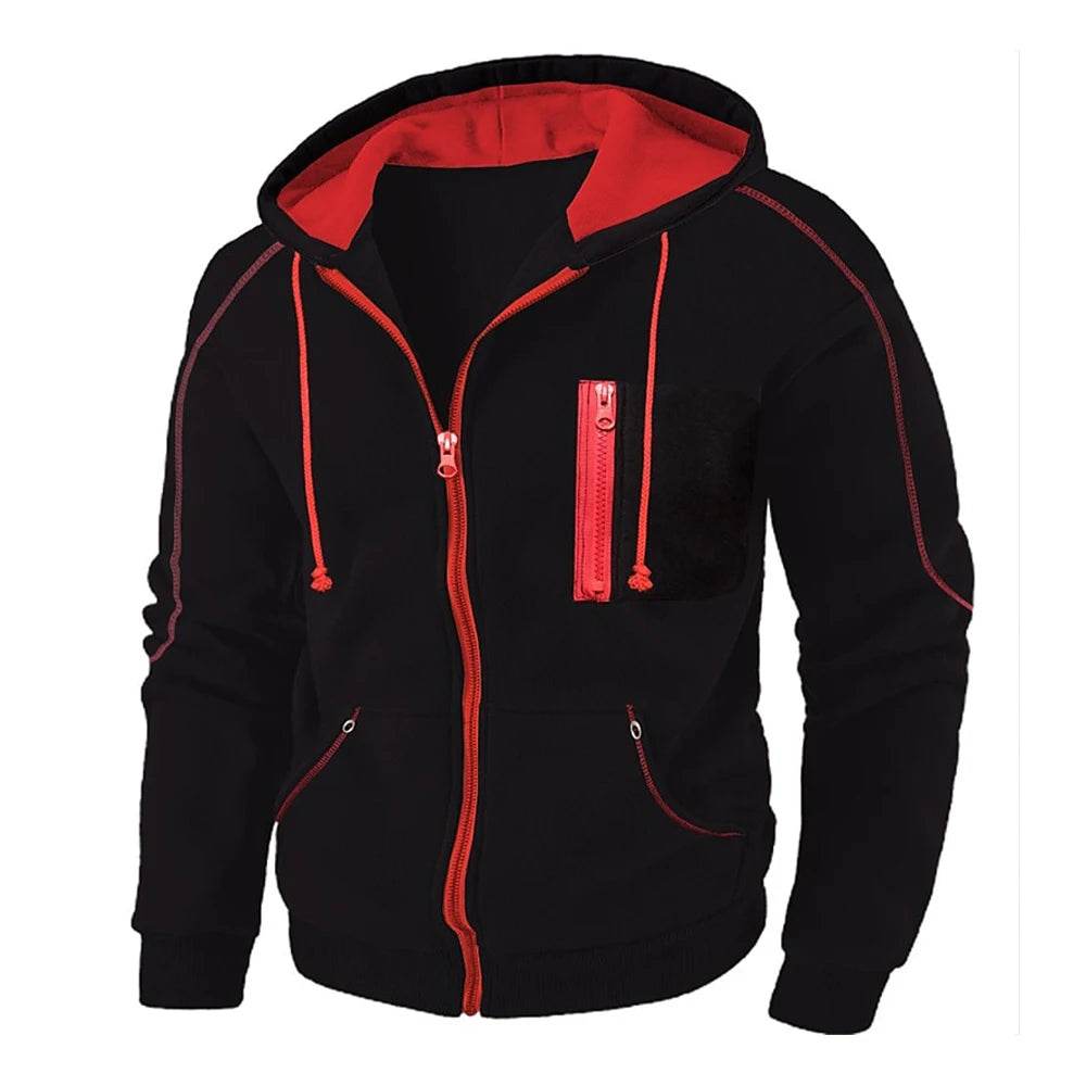 Men's Full Zip Hoodie Jacket - Casual Sportswear with Pocket - Buy Center