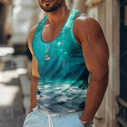 2025 Casual Funny Tank Top for Men - 3D Print, Quick Dry Basketball Vest - Buy Center
