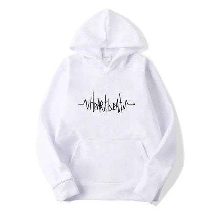 Men's Casual Fleece Hoodie - Heartbeat Line Printed Sportswear - Buy Center
