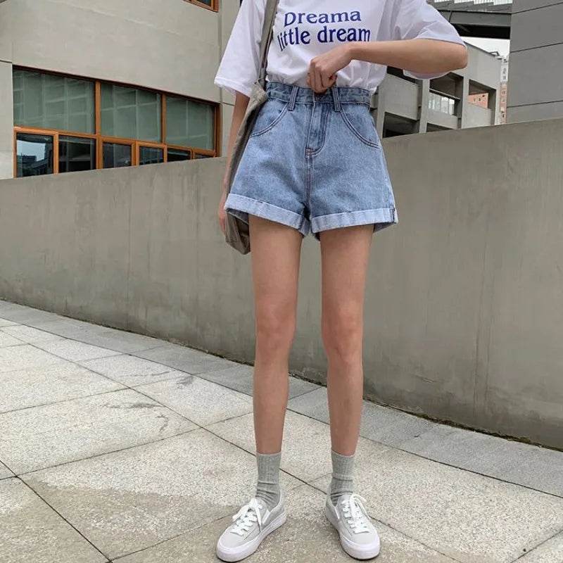 Trendy High Waist Denim Shorts for Women - Summer 2024 Style - Buy Center