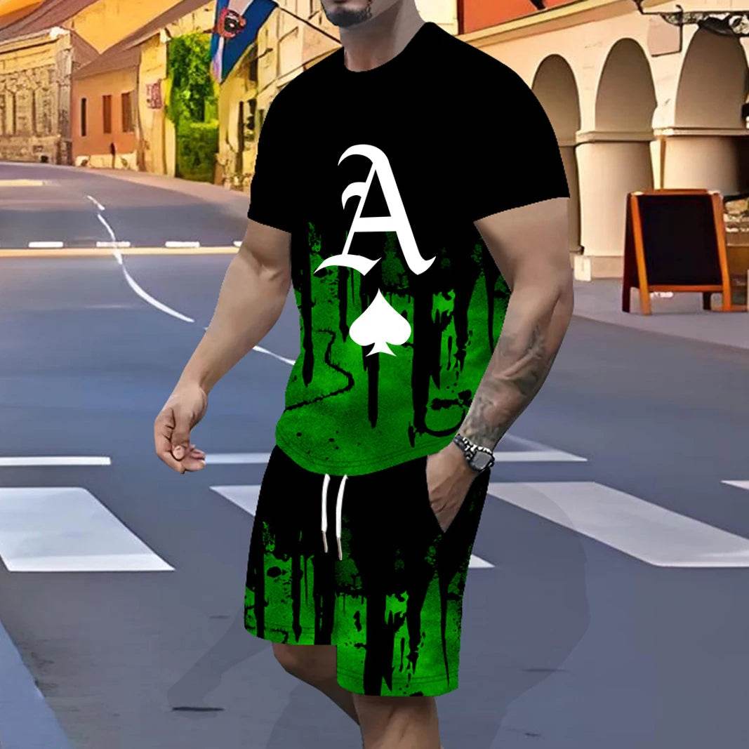 Men's Fast-Drying Sports Suit - 3D Gradual Change Polyester Design - Buy Center