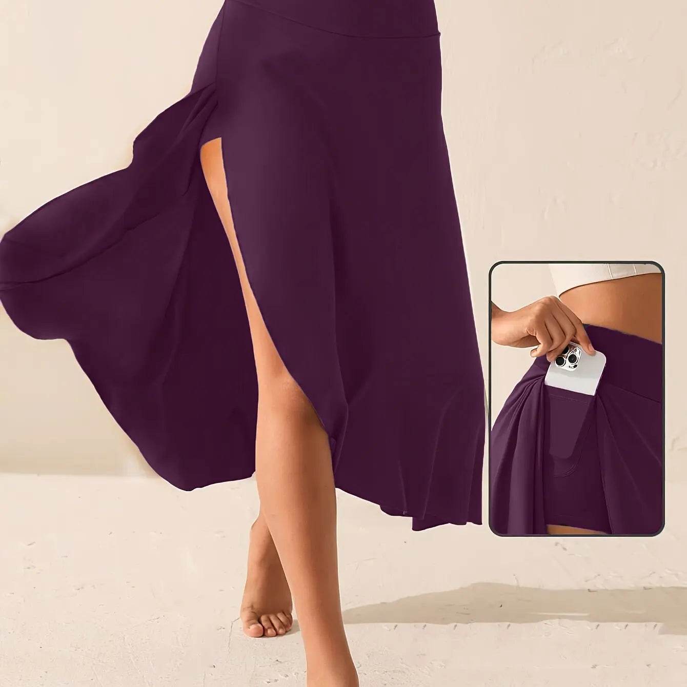 Elegant Irregular Flounce Dress for Women - Ankle-Length Solid Style - Buy Center