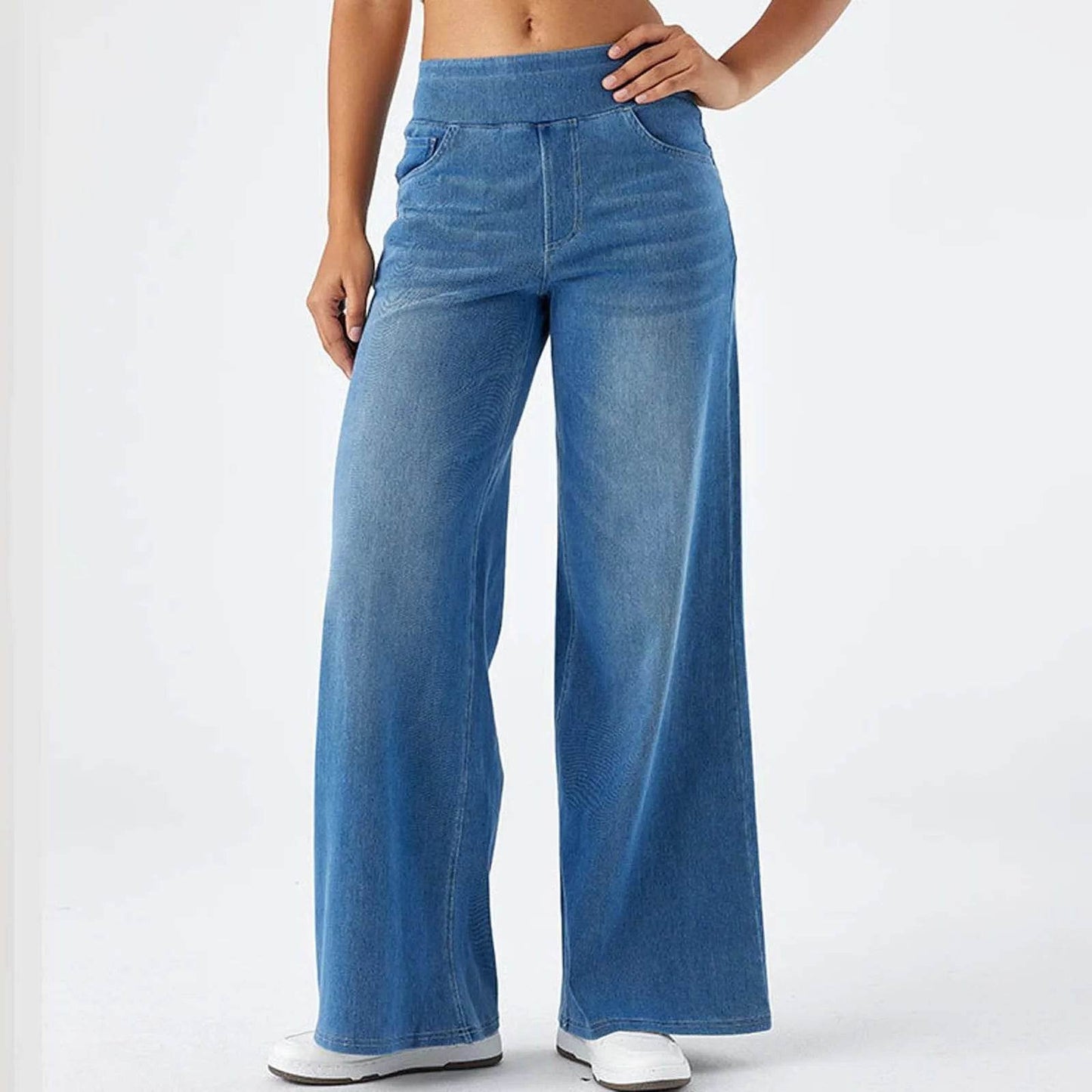 YOUYEDIAN Women's High Waist Wide Leg Jeans - Casual Retro Style - Buy Center