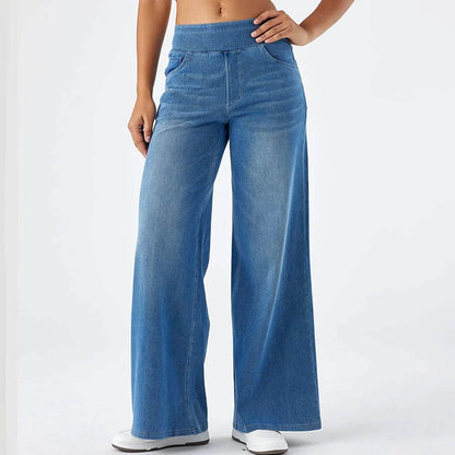 YOUYEDIAN Women’s High Waist Baggy Jeans - Retro Wide Leg Denim - Buy Center