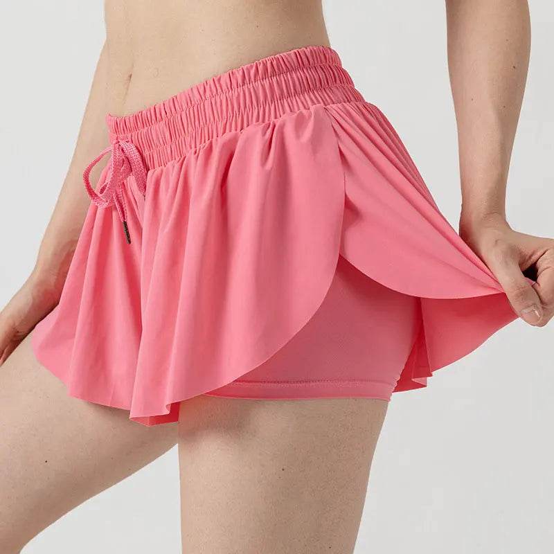 INLUMINE Women's 2-in-1 Flowing Sports Shorts - Butterfly Design - Buy Center