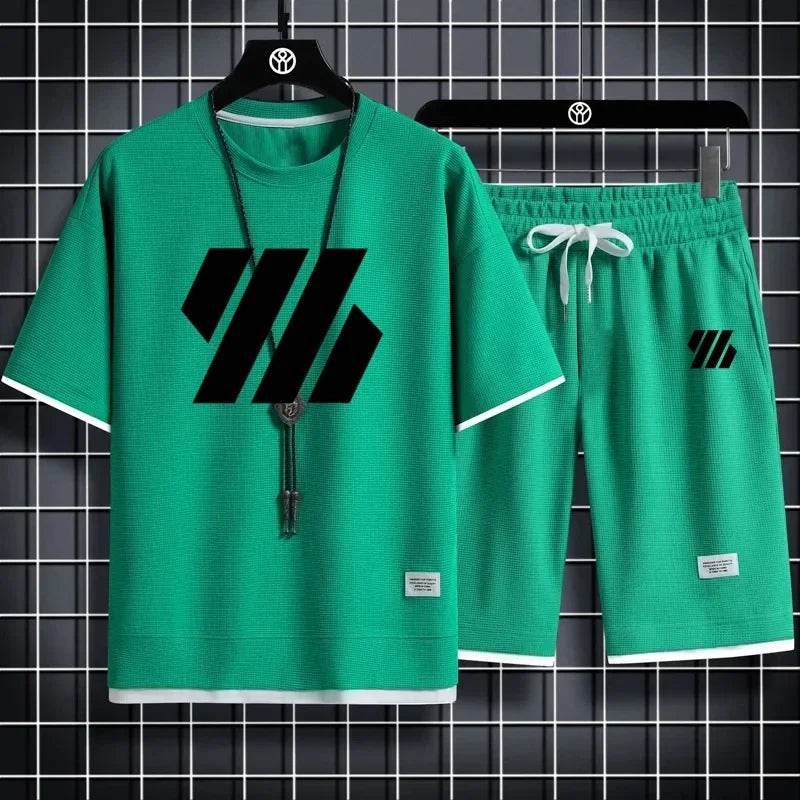 Men's Casual Sports Suit - Short Sleeve Tracksuit Summer Set - Buy Center