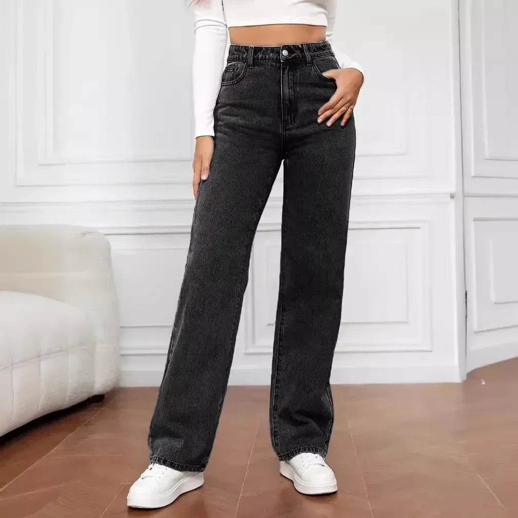 Bree ZEB High Waist Denim Jeans for Women - Casual Loose Fit Trousers - Buy Center
