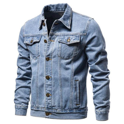 Kalenmos Men’s Denim Coat - Casual Full Sleeve Jacket with Button Closure - Buy Center