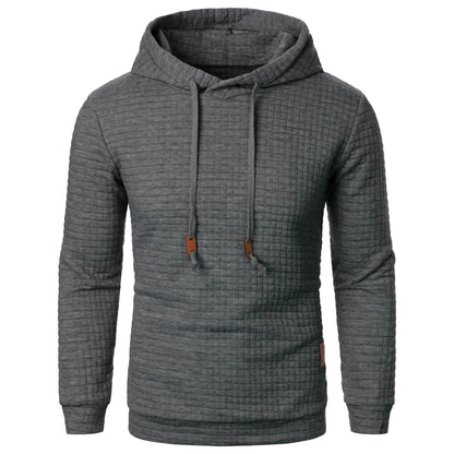 Men's Jacquard Plaid Hoodie - Warm Casual Long Sleeve Sweatshirt - Buy Center