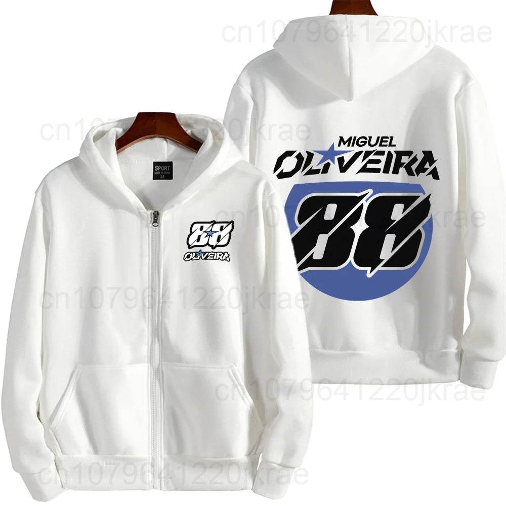 Miguel Oliveira 88 Logo Men's Zip Up Hoodie - Casual Spring Autumn Wear - Buy Center