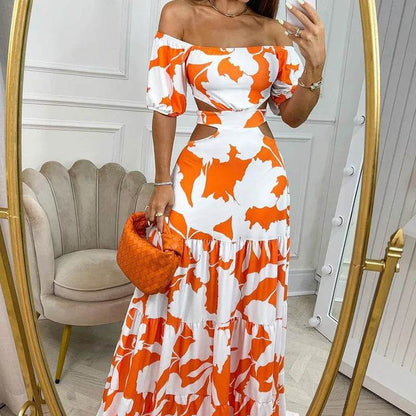 2024 Summer Women's Maxi Dress - Slim Fit, Off-Shoulder Design - Buy Center