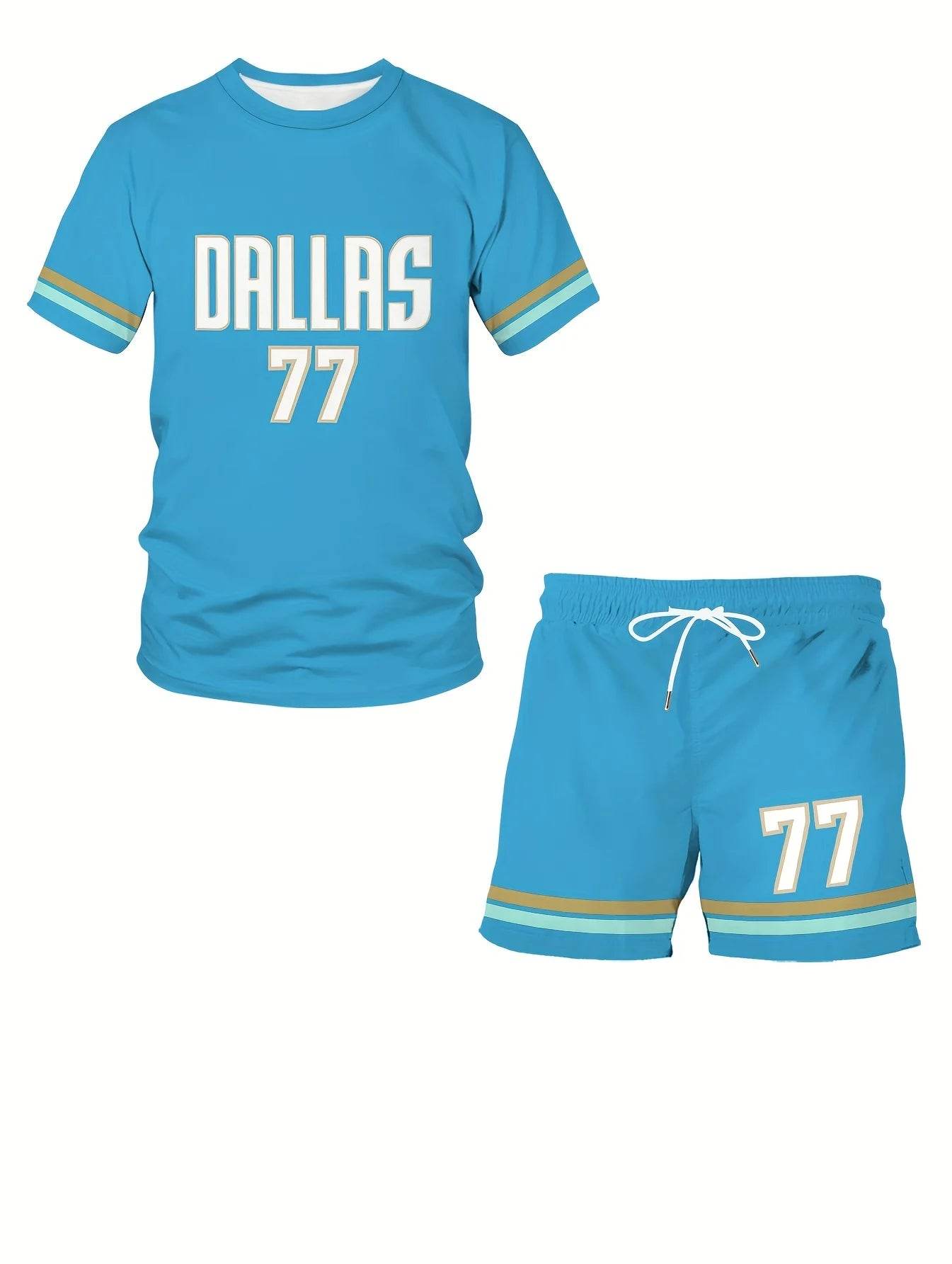 Men's Summer Sports Suit - Breathable Round Neck Short Sleeve Set - Buy Center