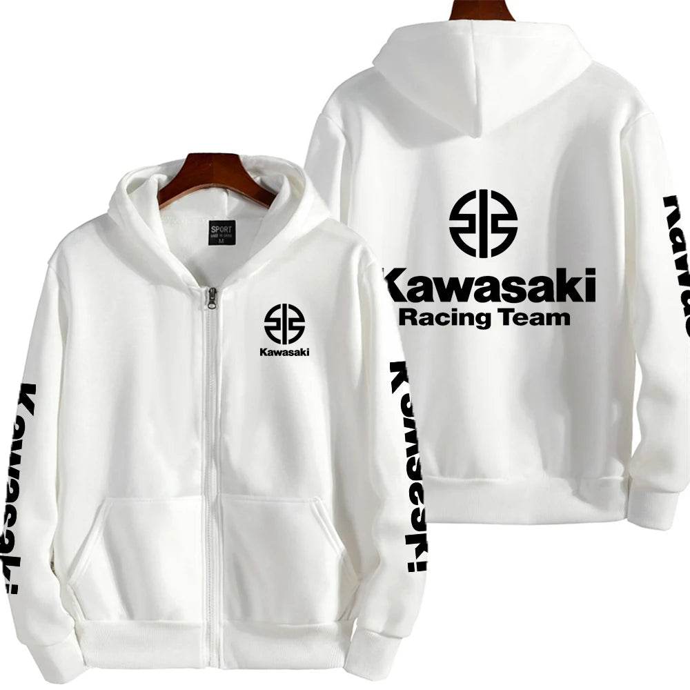 Kawasaki Racing Zip Up Hoodie for Men - Casual Spring Autumn Fashion - Buy Center