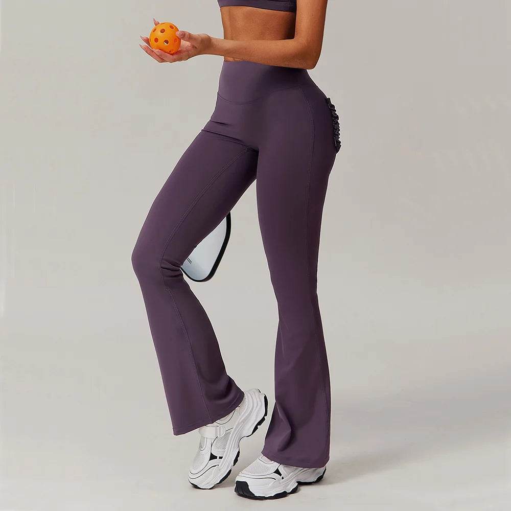 SWELTERING Women's High Stretch Yoga Leggings - Bell-Bottoms with Pockets - Buy Center