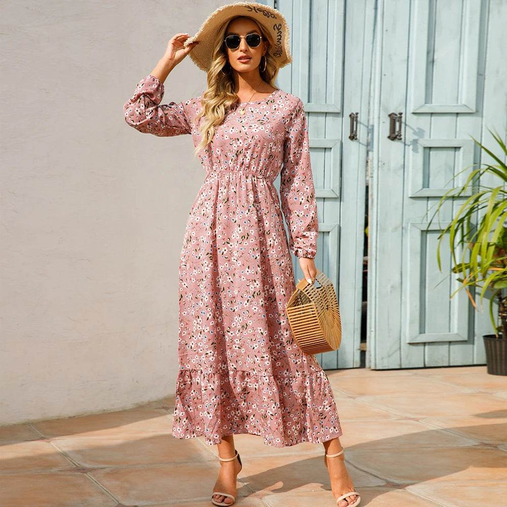 XIBUSANA Bohemian Chiffon Maxi Dress - Floral Print for Women - Buy Center