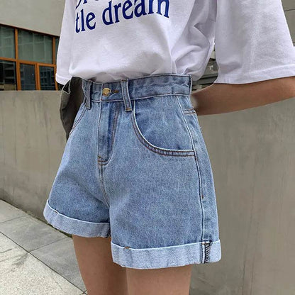 Trendy High Waist Denim Shorts for Women - Summer 2024 Style - Buy Center