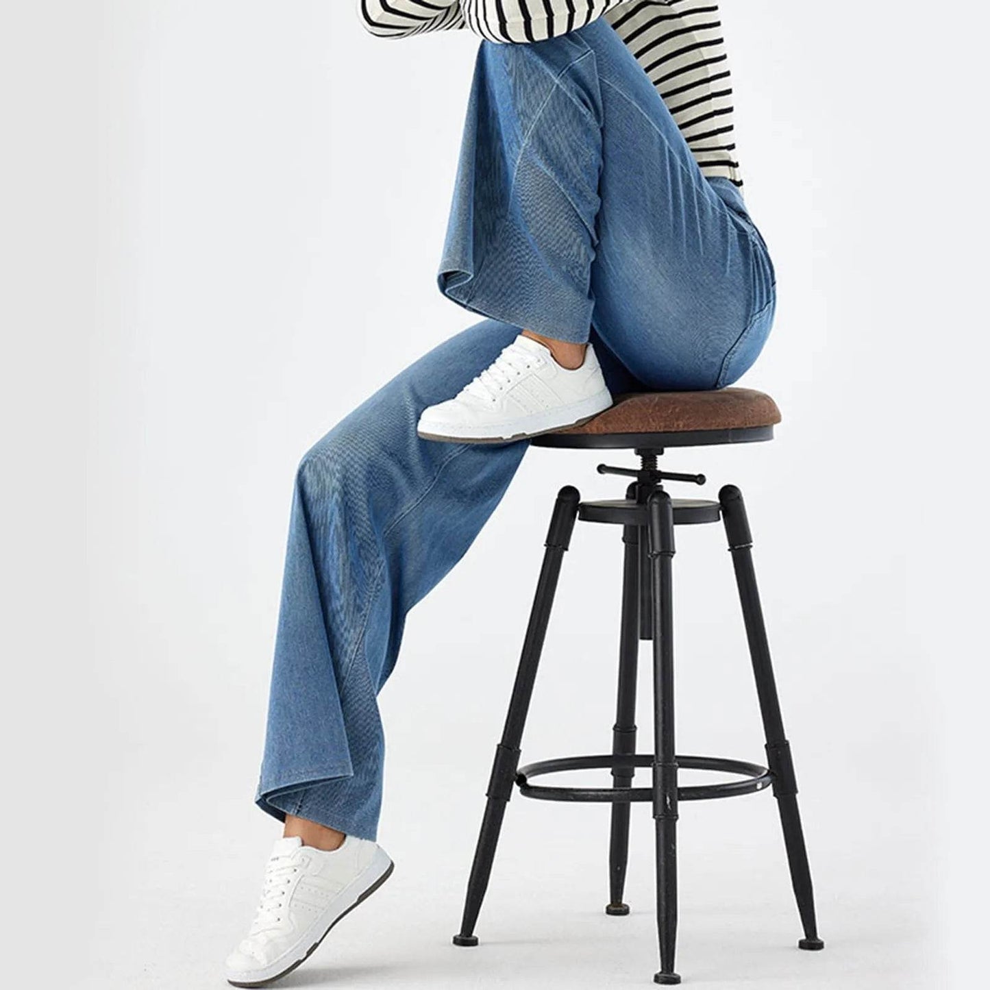 YOUYEDIAN Women’s High Waist Baggy Jeans - Retro Wide Leg Denim - Buy Center