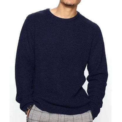 Btsukimi Men's Knitted Sweater - Casual Round Neck Pullover for Autumn - Buy Center