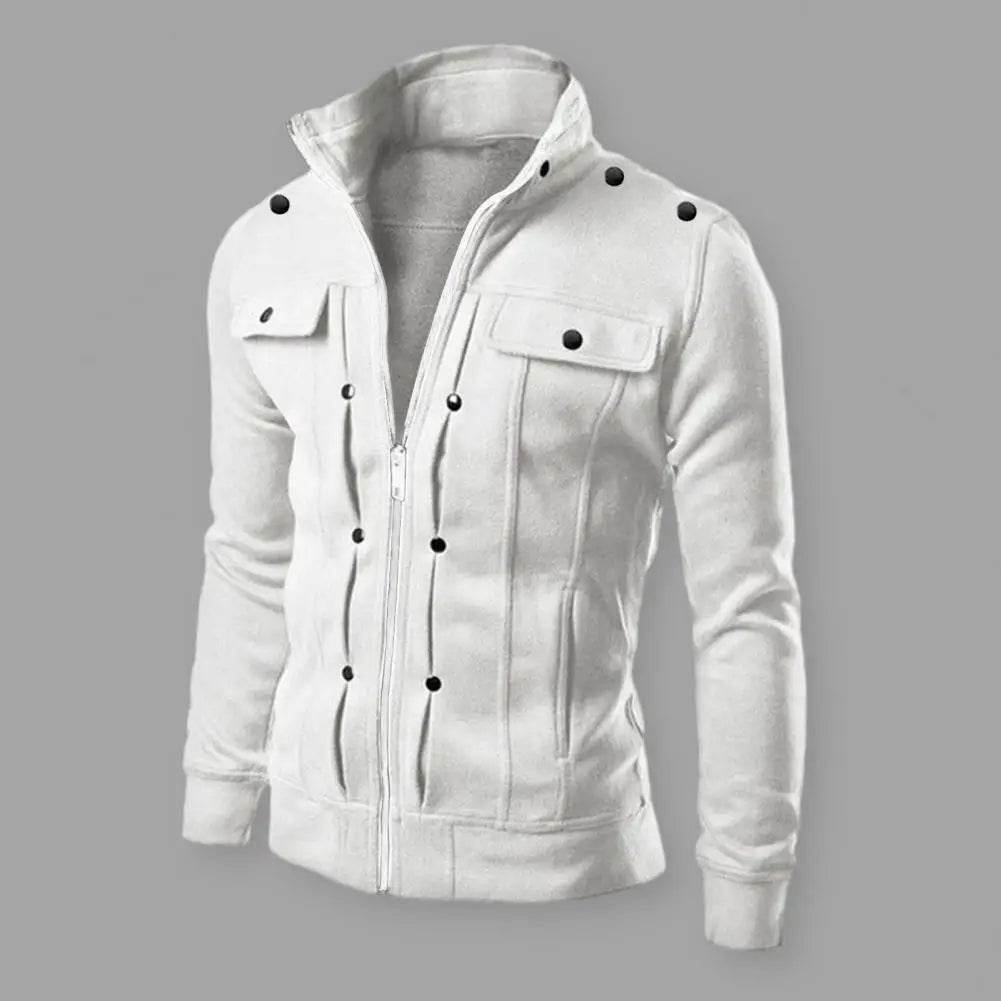 UTERQUE Men's Stylish Spring Casual Jacket - Stand Collar, Zipper Closure - Buy Center