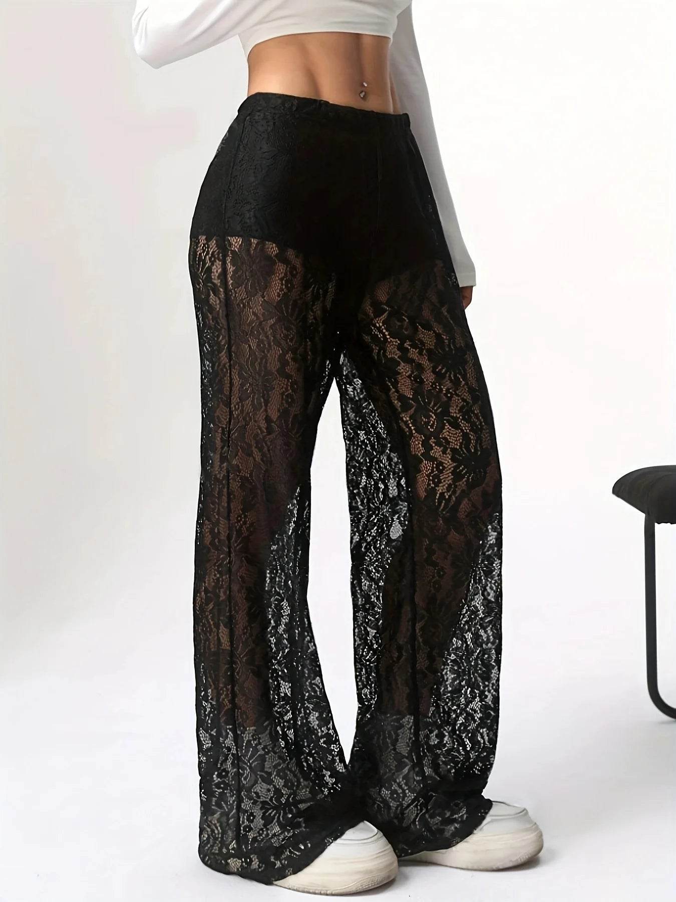 Women's Personalized Lace Jacquard Pants - Spring/Summer Casual Style - Buy Center