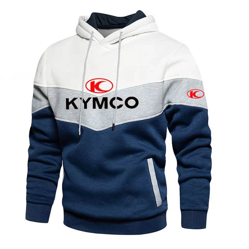 KYMCO Men's Hoodie - Fashionable Patchwork Pullover for Fall 2025 - Buy Center