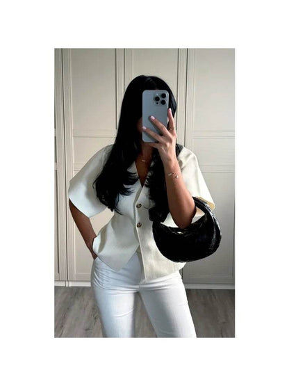 ZACK&RAIN Women’s V-Neck Casual Knitted Vest - Short Sleeve Top - Buy Center