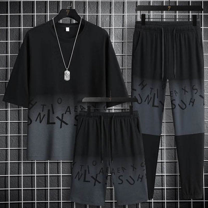 Men's Summer Fitness Sports Suit - Breathable Short Sleeve Set - Buy Center