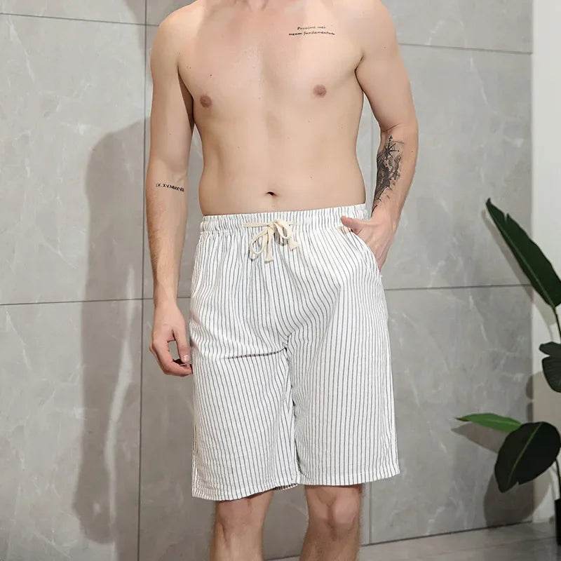 OSMIUM Men's Plus Size Summer Striped Board Shorts - Cotton & Linen - Buy Center