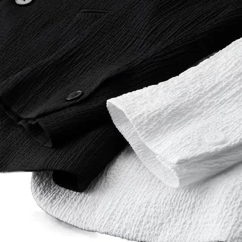 2024 Men's Casual Suit Set - High-End Fashion, Long Sleeves, Korean Style - Buy Center