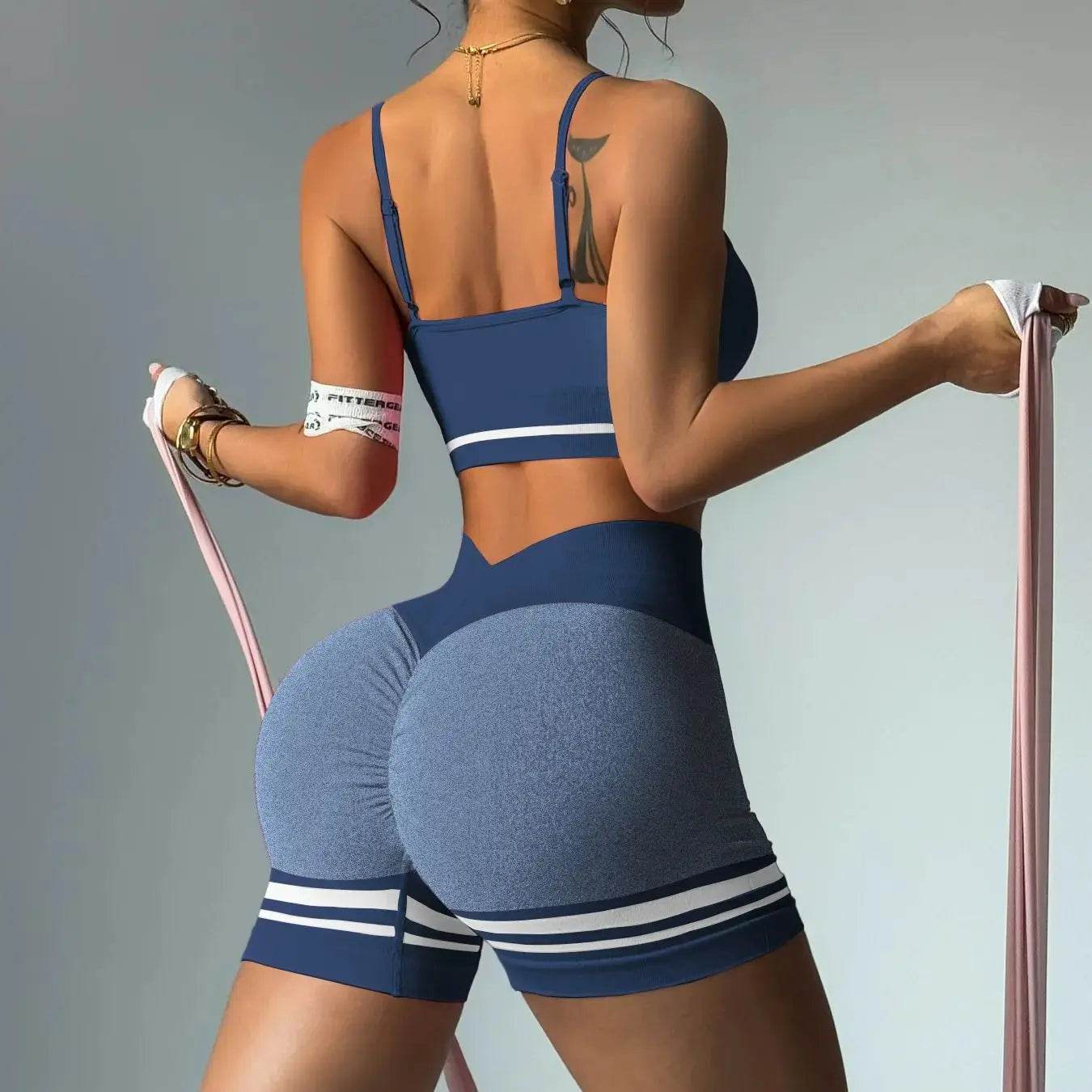 Women’s Outdoor Sports Set - V Back Bra and Shorts for Yoga - Buy Center