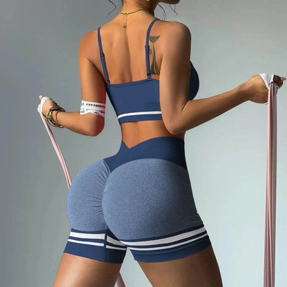 Women’s Outdoor Sports Set - V Back Bra and Shorts for Yoga - Buy Center