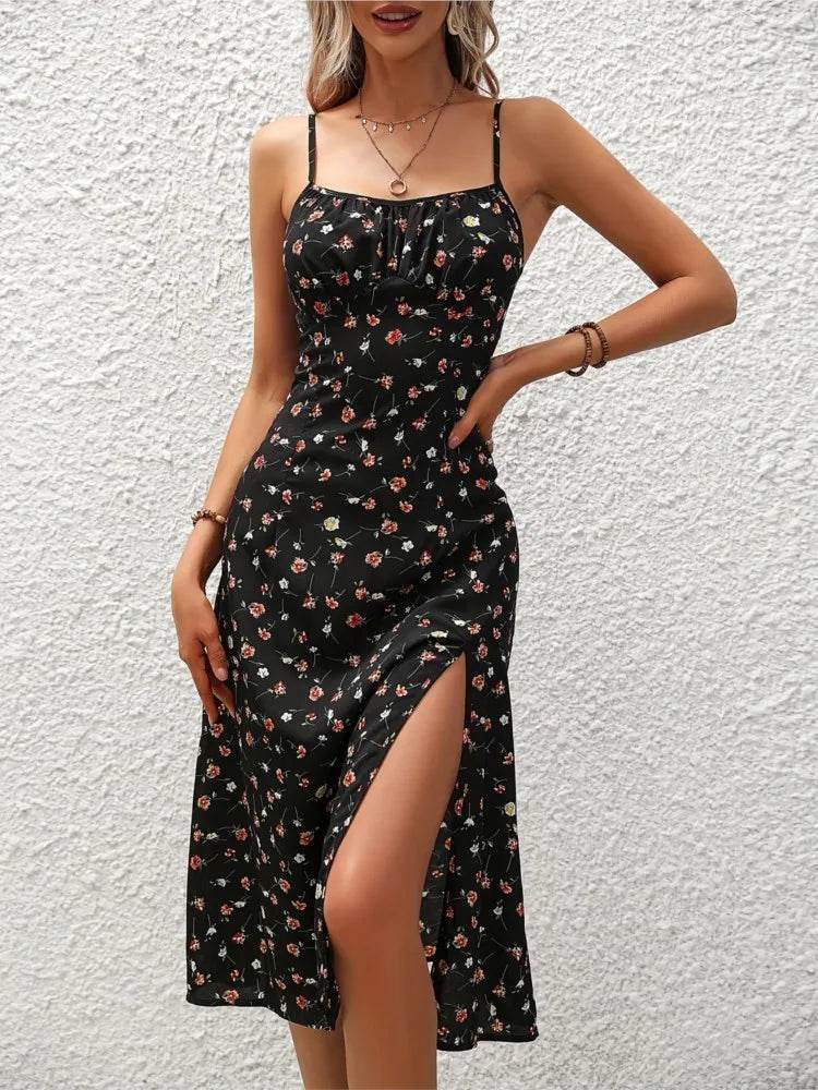 2024 Summer Polka Dot Midi Dress - Sexy Spaghetti Straps for Women - Buy Center