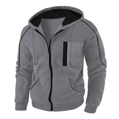 Men's Full Zip Hoodie Jacket - Casual Sportswear with Pocket - Buy Center
