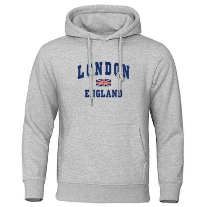 London Print Men's Hoodie - Casual Long Sleeve Sport Apparel - Buy Center