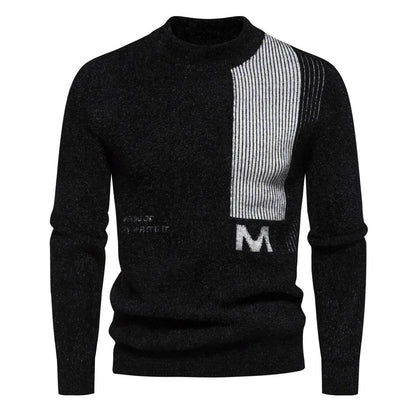 Pullover Men's Trend Sweater Slim Fit Casual Knitted Turtleneck Pullover Tops Men Clothes - Buy Center