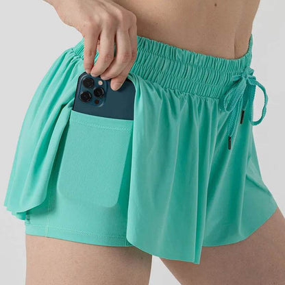 INLUMINE Women's 2-in-1 Flowing Sports Shorts - Butterfly Design - Buy Center