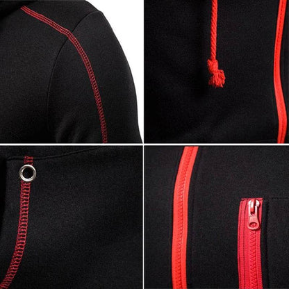 QIWN 2024 Men's Double Zipper Jacket & Hoodie Tracksuit Set - Buy Center